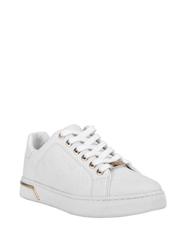 Guess Rollin Debossed Low-Top Sneakers Dam Vita Olika Färger | 718469-NRX