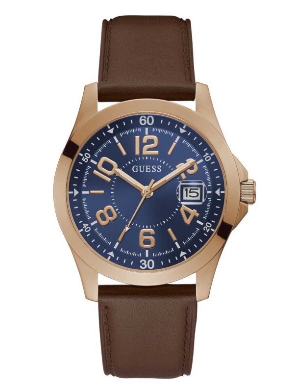 Guess Rose Gold-Tone And Blue Analog Klocka Herr Olika Färger | 428069-RIW