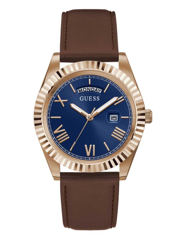 Guess Rose Gold-Tone And Blue Analog Klocka Herr Olika Färger | 874615-PLJ