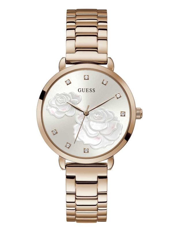 Guess Rose Gold-Tone Floral Crystal Analog Klocka Dam Olika Färger | 417803-NSA