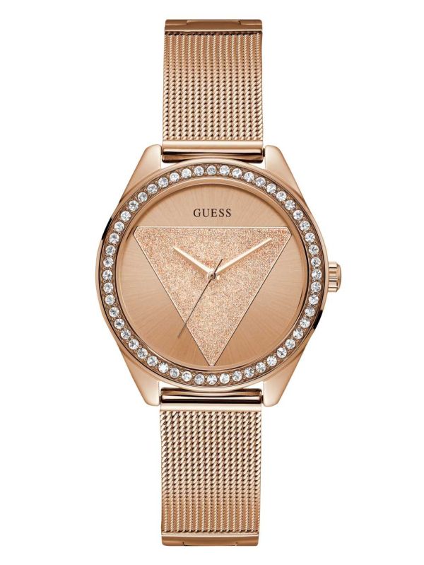Guess Rose Gold-Tone Logo Analog Klocka Dam Rosa Guld | 269738-PYU