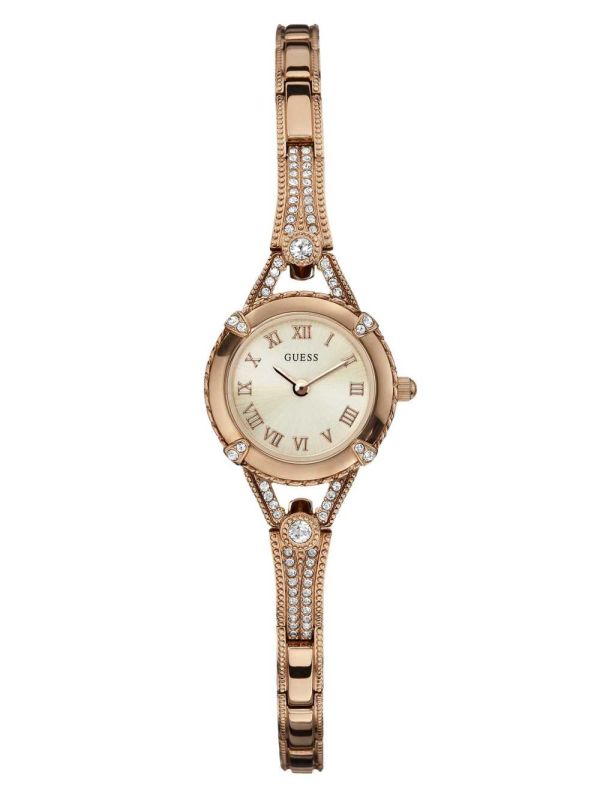Guess Rose Gold-Tone Petite Crystal Klocka Dam Kungsblått | 279654-FGL