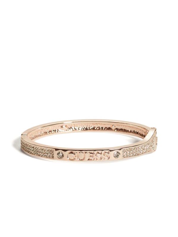 Guess Rose Gold-Tone Rhinestone Bangle Ringar Dam Rosa Guld | 910732-ZRH