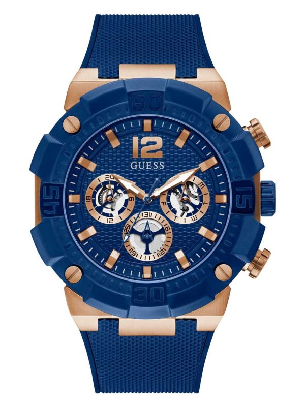 Guess Rose Gold-Tone and Blue Multifunction Klocka Herr Olika Färger | 839465-MDG