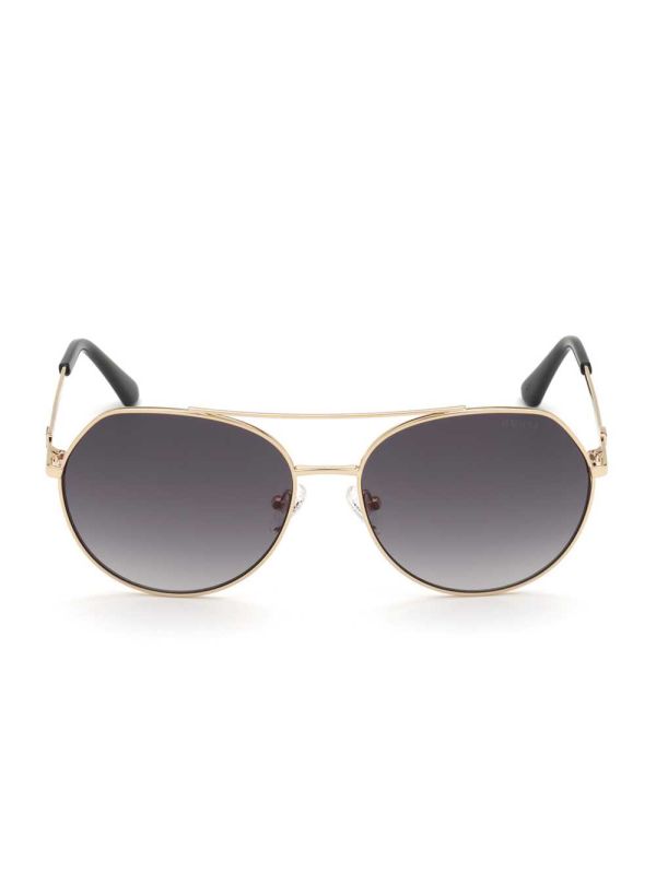 Guess Round Aviator Solglasögon Dam Svarta | 364715-WZL