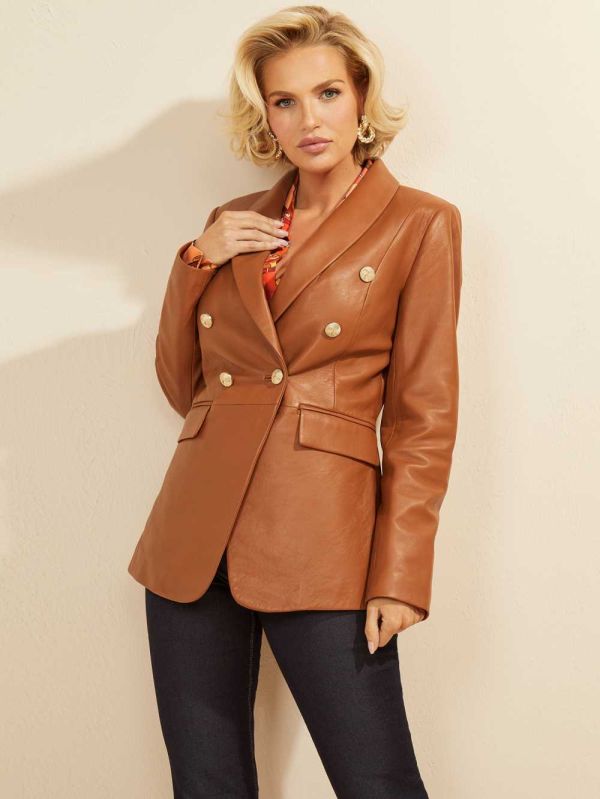 Guess Roxanna Läder Blazers Dam Bruna | 052837-PYU