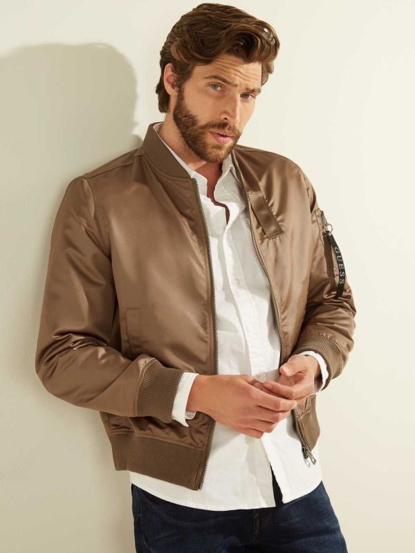 Guess Satin Bomber Jacka Herr Bruna | 235640-KOX