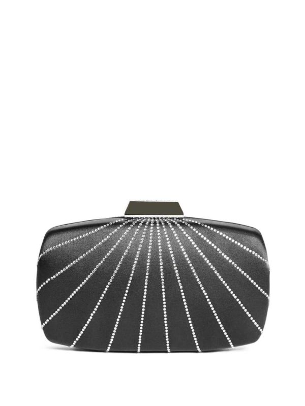 Guess Satin Rhinestone Clutch Handväska Dam Svarta | 134720-TUF