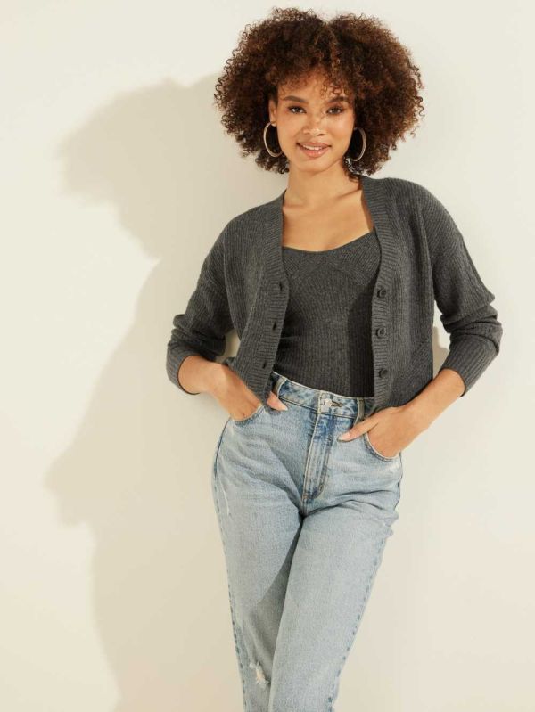 Guess Serena Cable Knit Cardigan Dam Grå Olika Färger | 605723-HPB