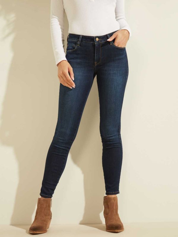 Guess Sexy Curve Mid-Rise Jeans Dam Mörktvätt | 904867-CBM