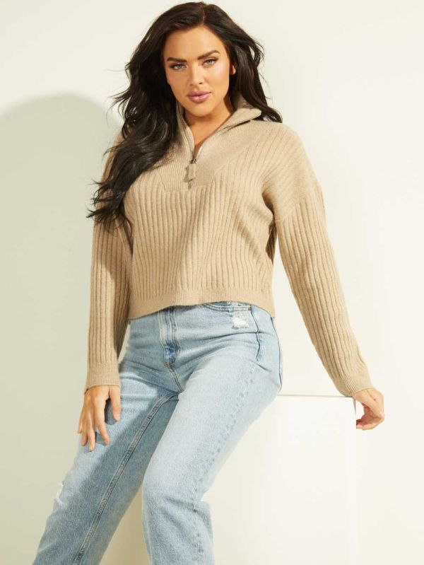Guess Shanely Quarter-Zip Tröjor Dam Grå | 019275-OXB