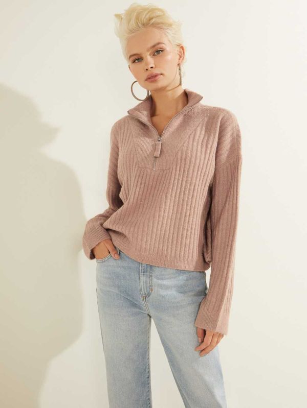 Guess Shanely Quarter-Zip Tröjor Dam Ljuskaffe | 704893-XCD