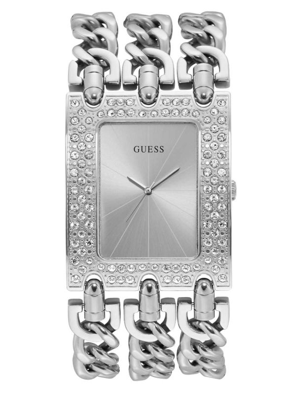 Guess Silver-Tone Chain Analog Klocka Dam Silver | 459712-OSA
