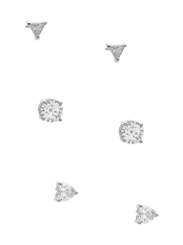 Guess Silver-Tone Cubic Zirconia Stud Set Örhängen Dam Silver | 249018-RHL