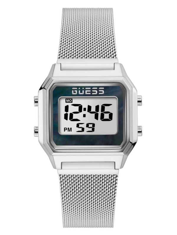 Guess Silver-Tone Digital Klocka Dam Olika Färger | 519207-DQL