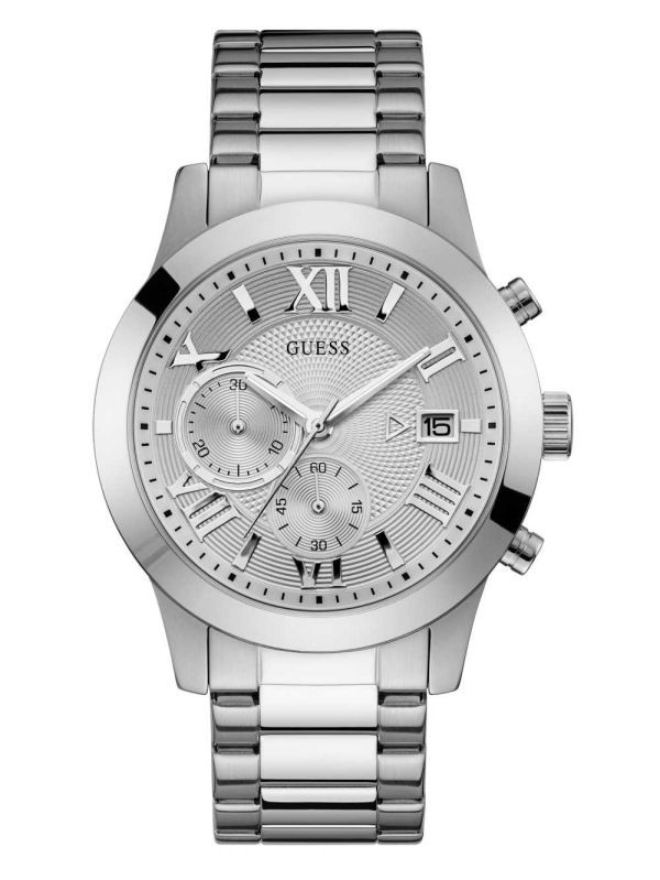 Guess Silver-Tone Klassiska Klocka Herr Silver | 251467-JNE