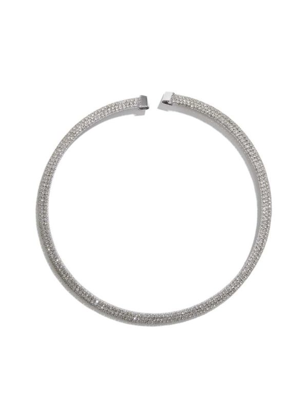 Guess Silver-Tone Mesh Collar Halsband Dam Silver | 982037-FOG