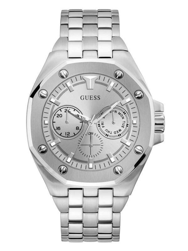Guess Silver-Tone Multifunction Klocka Herr Silver | 451809-JYO