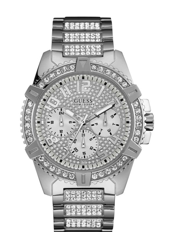 Guess Silver-Tone Multifunction Klocka Herr Platina | 913025-DAN