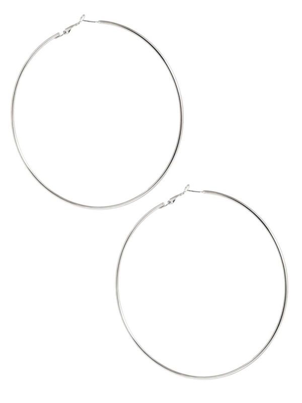 Guess Silver-Tone Oversized Hoop Örhängen Dam Silver | 697354-NDI