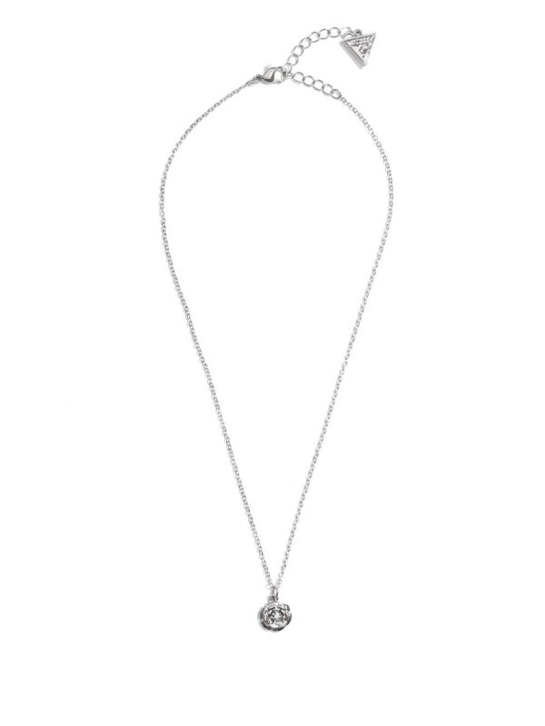 Guess Silver-Tone Peony Halsband Dam Silver | 927014-UKQ