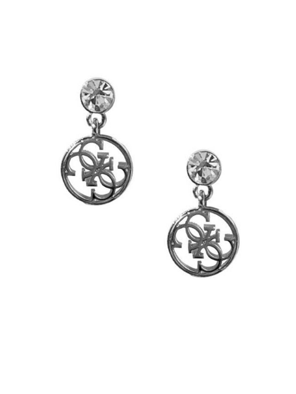 Guess Silver-Tone Quattro G Logo Drop Örhängen Dam Silver | 812635-LZG