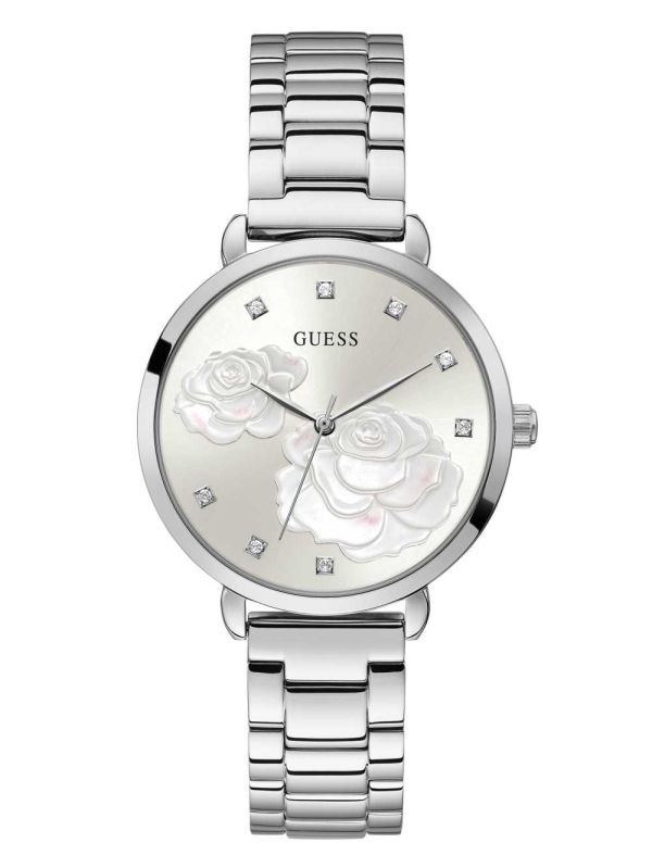 Guess Silver-Tone Rose Crystal Analog Klocka Dam Olika Färger | 162735-JHG
