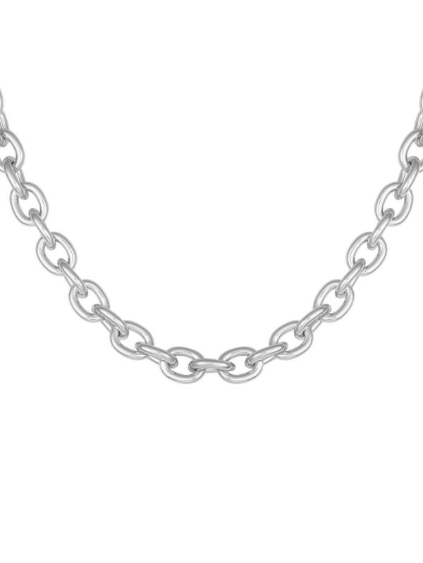 Guess Silver-Tone Tjock Chain Halsband Dam Silver | 428671-XLN