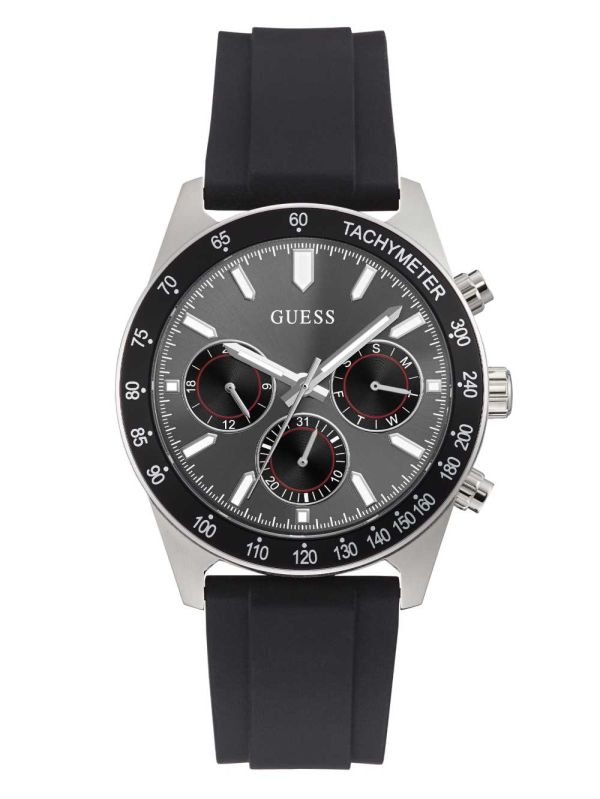 Guess Silver-Tone and Black Multifunction Klocka Herr Olika Färger | 346857-GET