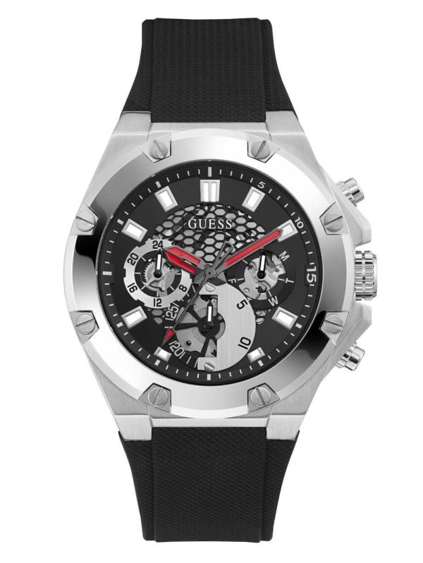 Guess Silver-Tone and Black Multifunction Klocka Herr Olika Färger | 378614-SME