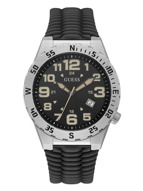 Guess Silver-Tone and Black Multifunction Klocka Herr Olika Färger | 795183-DIV
