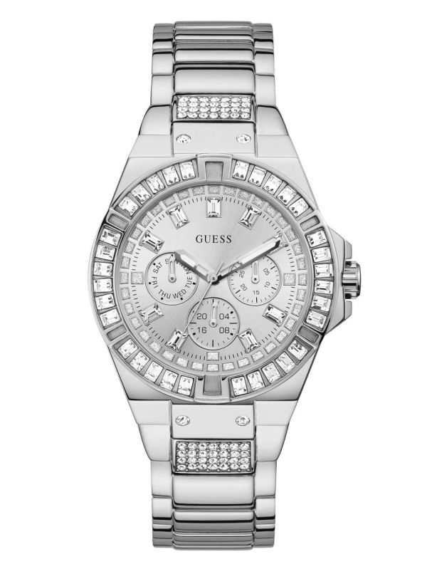 Guess Silver-Tone and Crystal Multifunction Klocka Dam Olika Färger | 195604-AMI