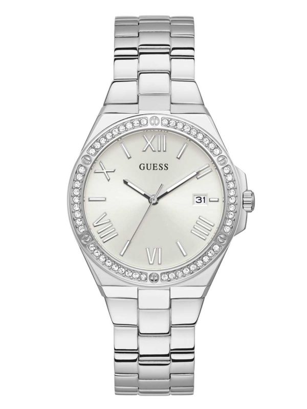 Guess Silver-Tone and Rhinestone Analog Klocka Dam Olika Färger | 796254-UQZ