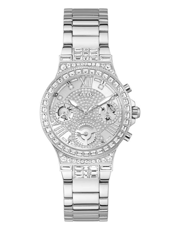 Guess Silver-Tone and Rhinestone Multifunction Klocka Dam Olika Färger | 432195-TOL