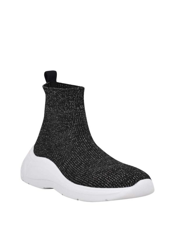 Guess Sindera Shimmer Sock Sneakers Dam Silver | 391570-YXT