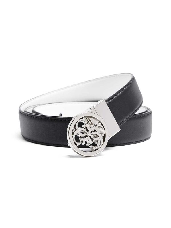 Guess Skinny Reversible Quattro G Logo Bälte Dam Svarta Tvätt | 354980-VIW