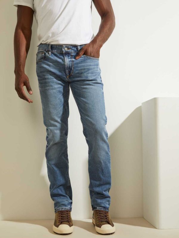 Guess Slim Straight Jeans Herr Ljusblå | 482397-PUD