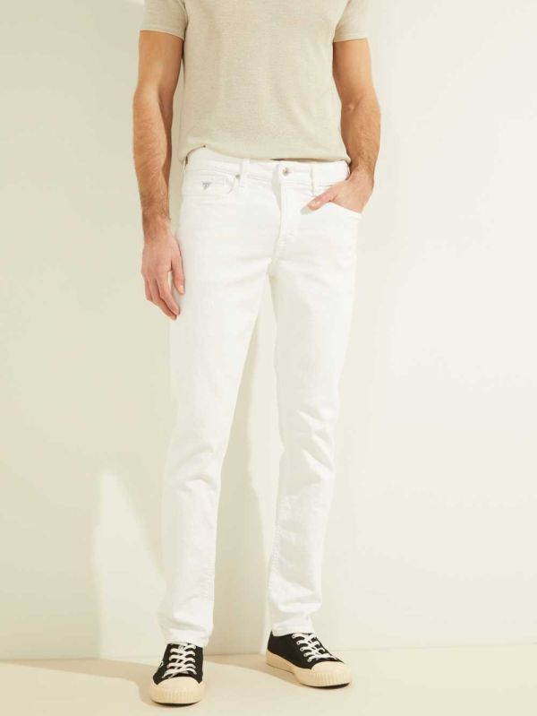 Guess Slim Tapered Jeans Herr Vita Tvätt | 432978-GDA
