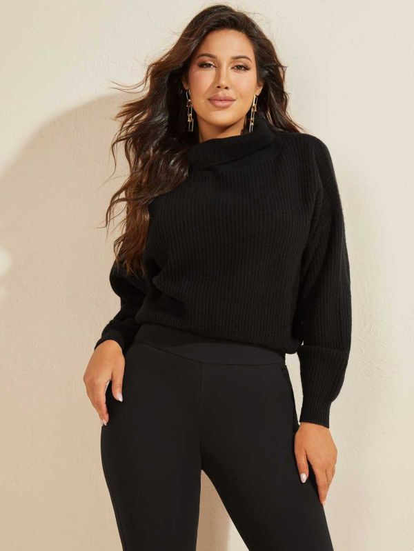Guess Snuggle Up Cashmere Tröjor Dam Svarta | 637581-ICQ