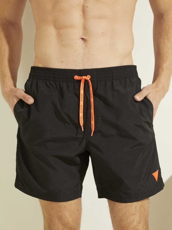 Guess Solid Swim Trunks Badkläder Herr Svarta | 830597-CFR