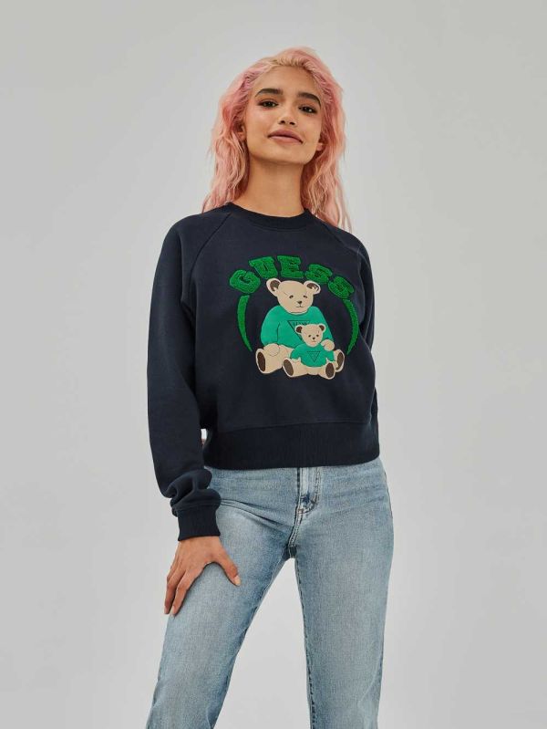 Guess Spence Sweatshirt Dam Blå | 765432-QKO