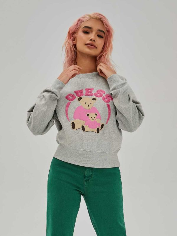 Guess Spence Sweatshirt Dam Ljusgrå | 485312-NMX