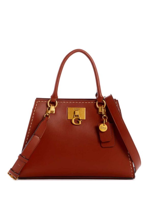 Guess Stephi Girlfriend Satchel Väska Dam Vinröda | 162803-DHB