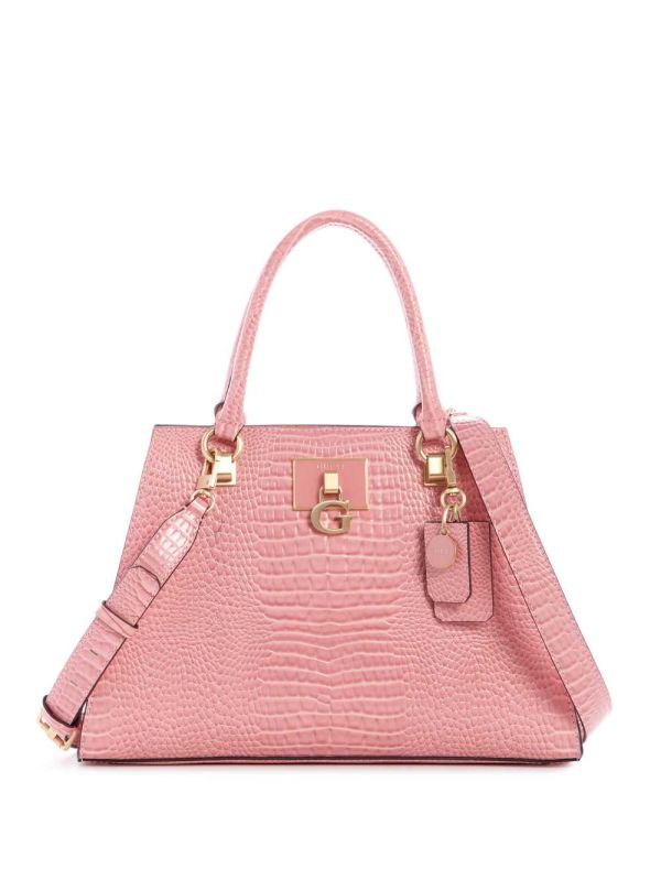Guess Stephi Girlfriend Satchel Väska Dam Rosa Rosa | 901367-CAD
