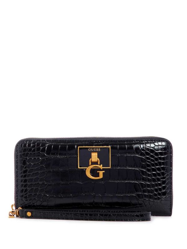 Guess Stephi Large Zip Around Crossbody Väska Dam Svarta | 824675-NFR