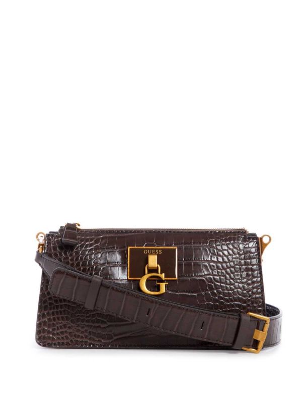 Guess Stephi Mini Crossbody Väska Dam Svarta Bruna | 902548-CKR