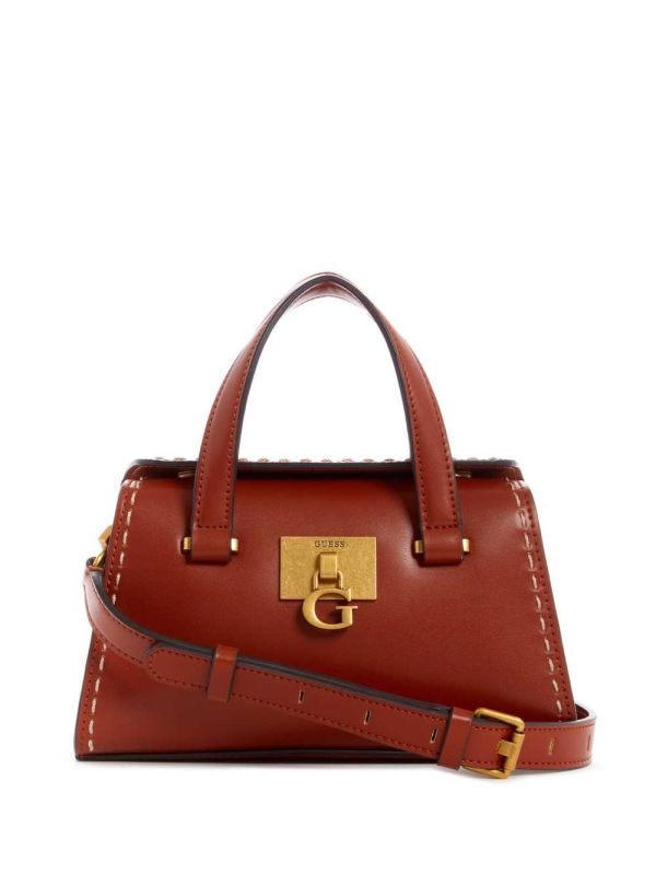 Guess Stephi Mini Satchel Väska Dam Vinröda | 342761-OYA