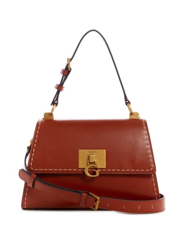 Guess Stephi Top-Handle Bag Axelväska Dam Vinröda | 810675-OZE