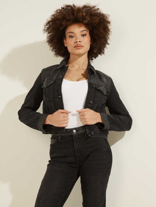 Guess Stevie Denim Jacka Dam Svarta | 127694-YFZ