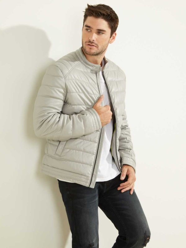 Guess Stretch Puffer Jacka Herr Grå | 368749-IYA